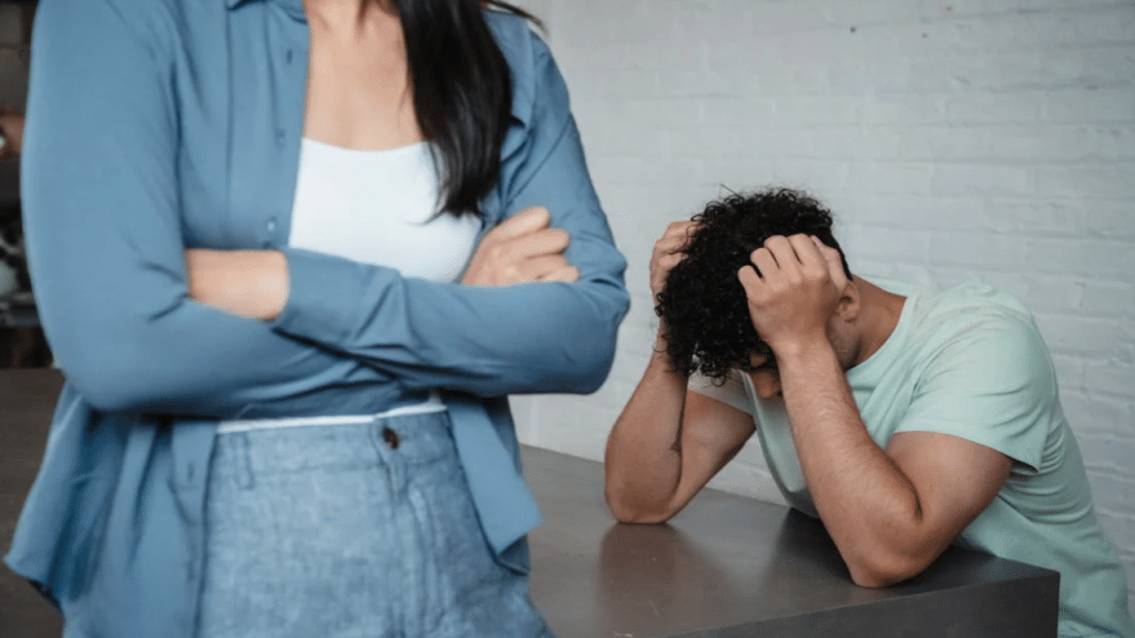 A couple having a conflict at home