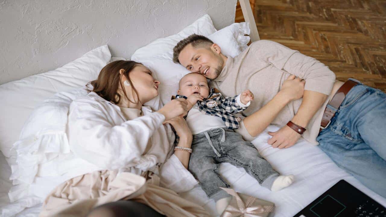 A couple with their baby