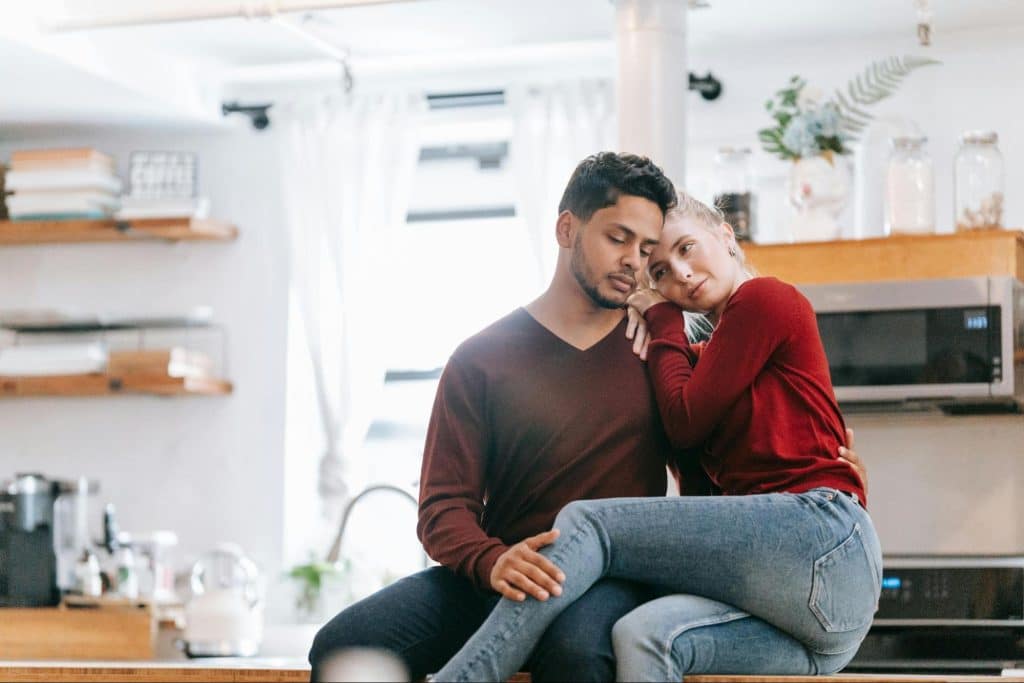 A man and woman close to each other