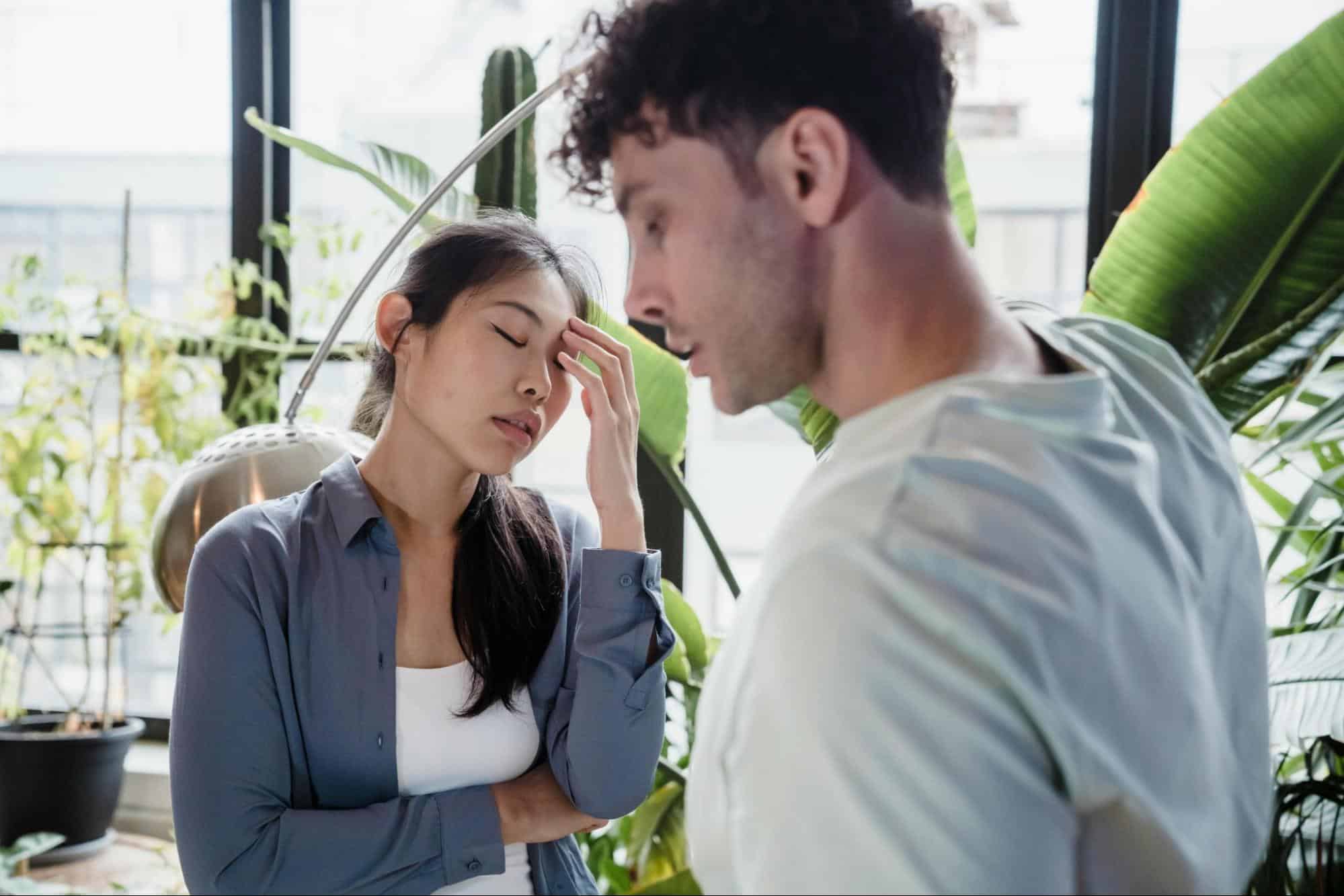 A man and woman after argument