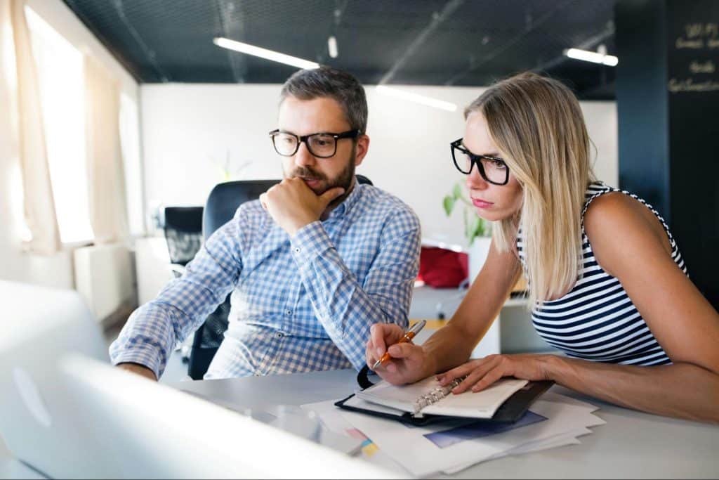 A man and woman at the office