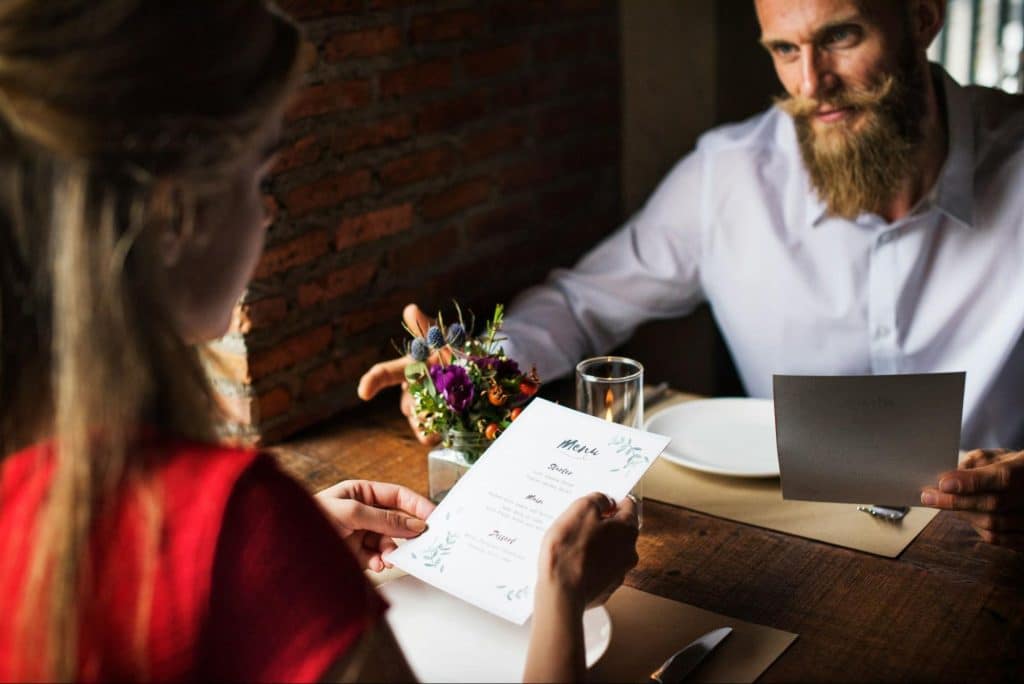 A man and woman at the restaurant