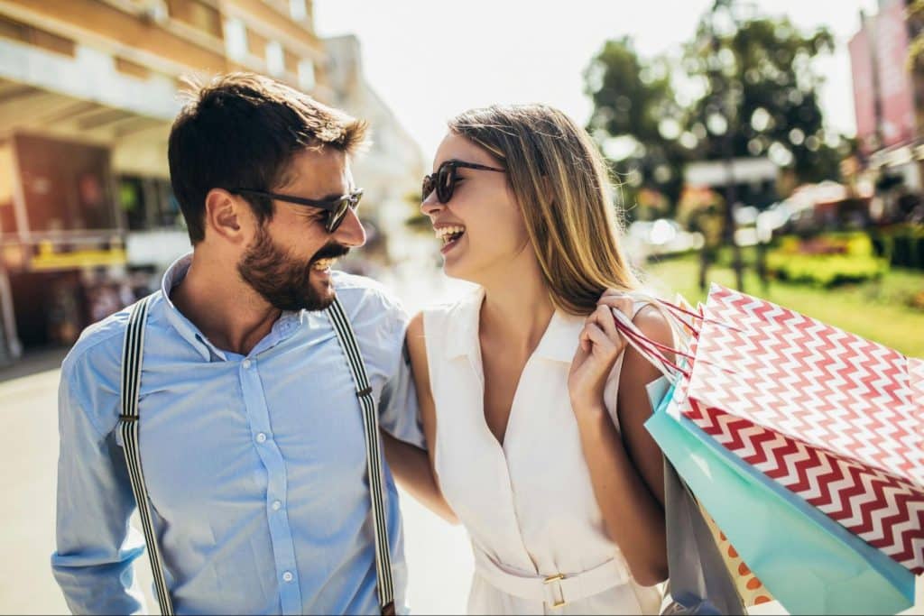 A man and woman having fun