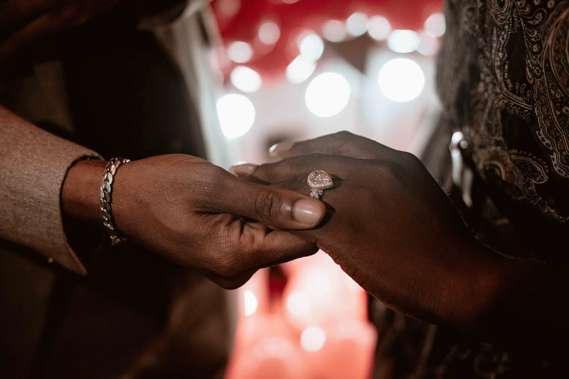 A couple getting engaged