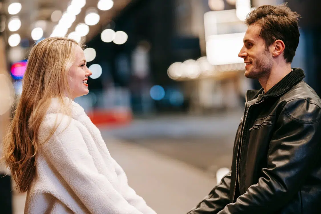 Loving couple looking at each other