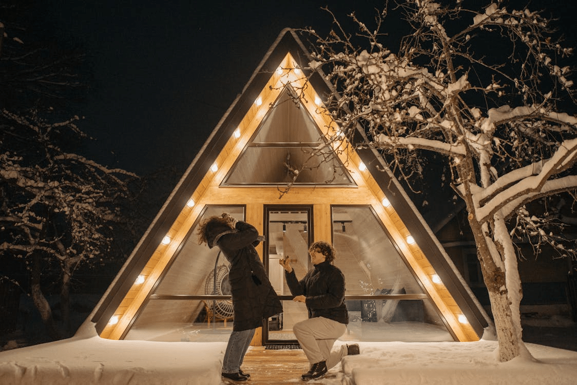 A couple getting engaged