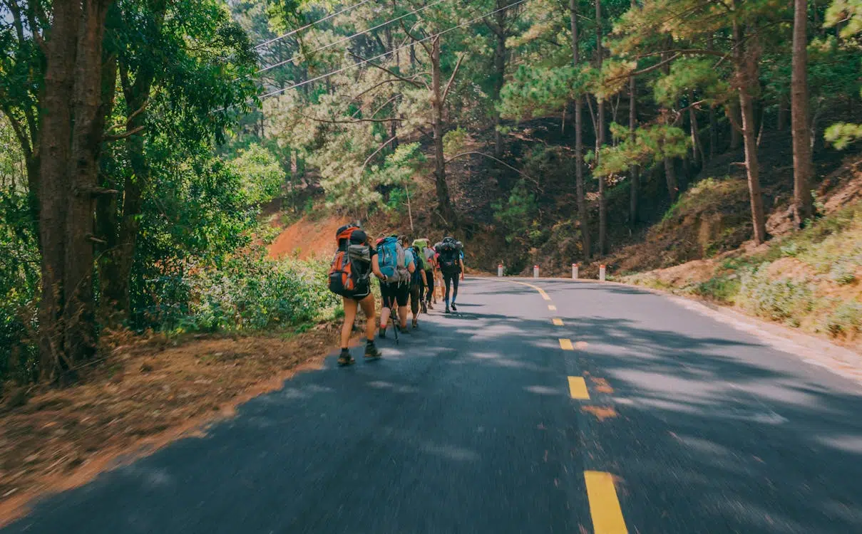 A group of people hiking