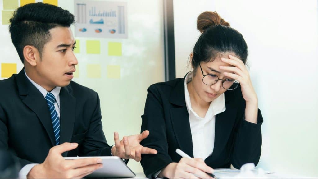 A man criticizing woman
