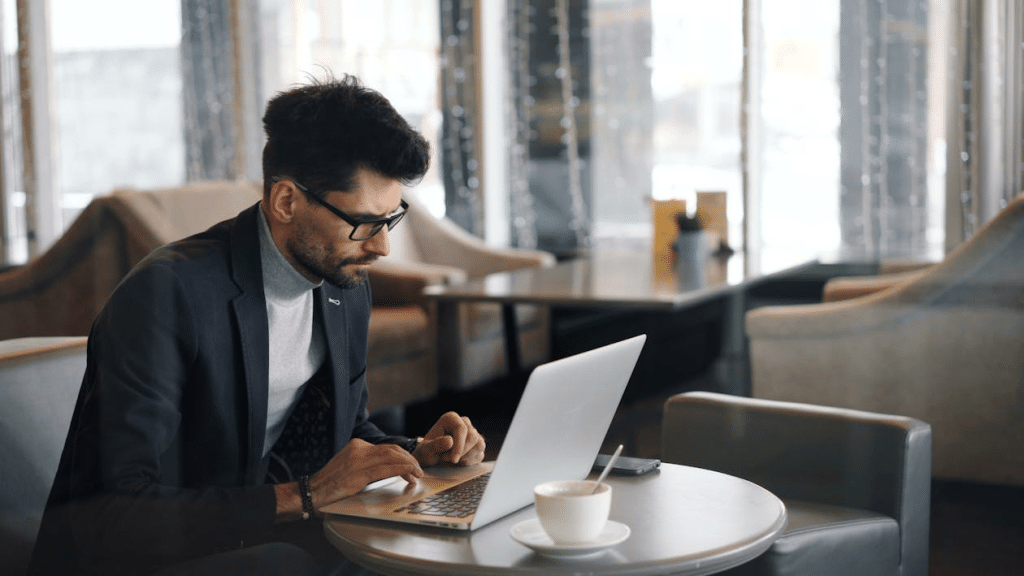A man using a laptop