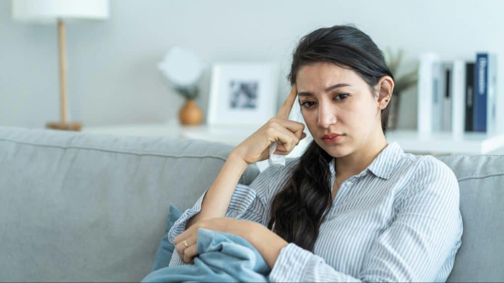 A woman worried