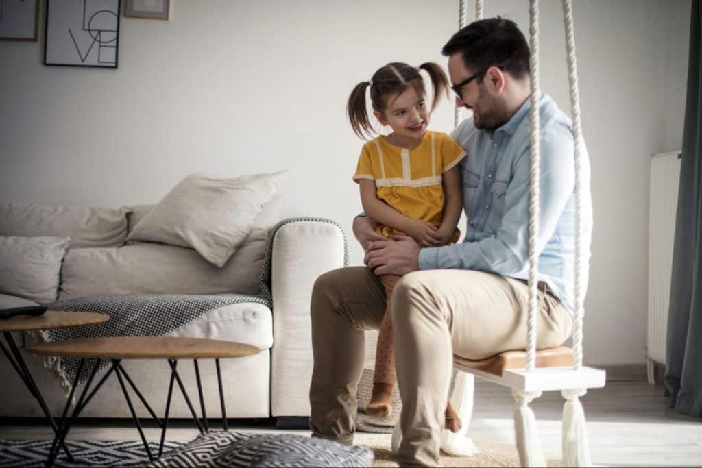 A man with his daughter