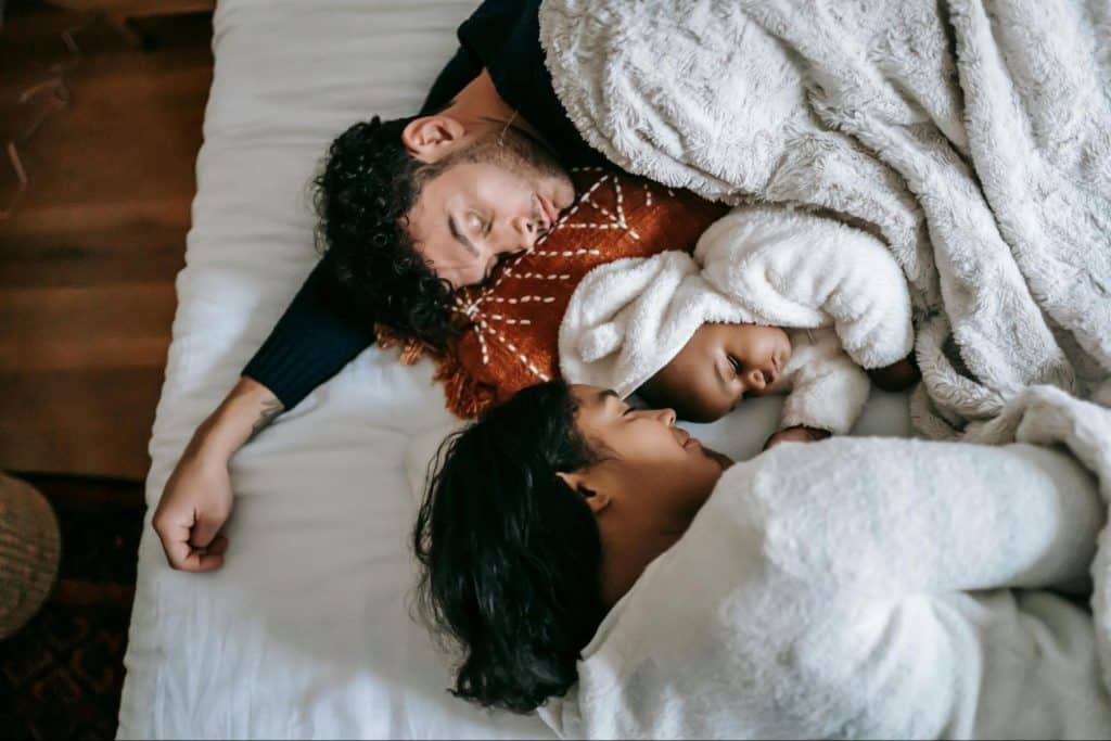 A man and woman at the couch