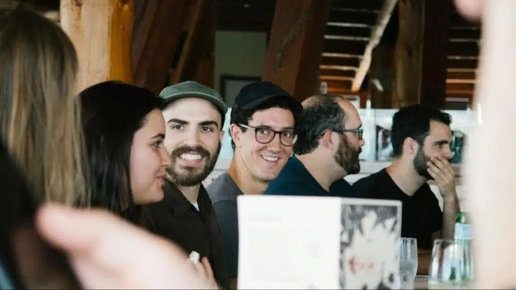 Men looking at the women