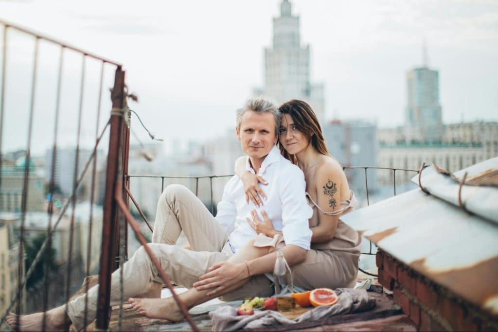 A man and woman having a date