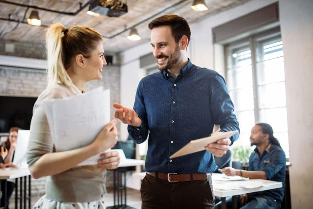 A man and woman at the office