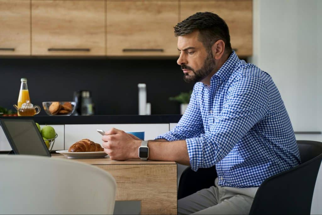 A man using a phone