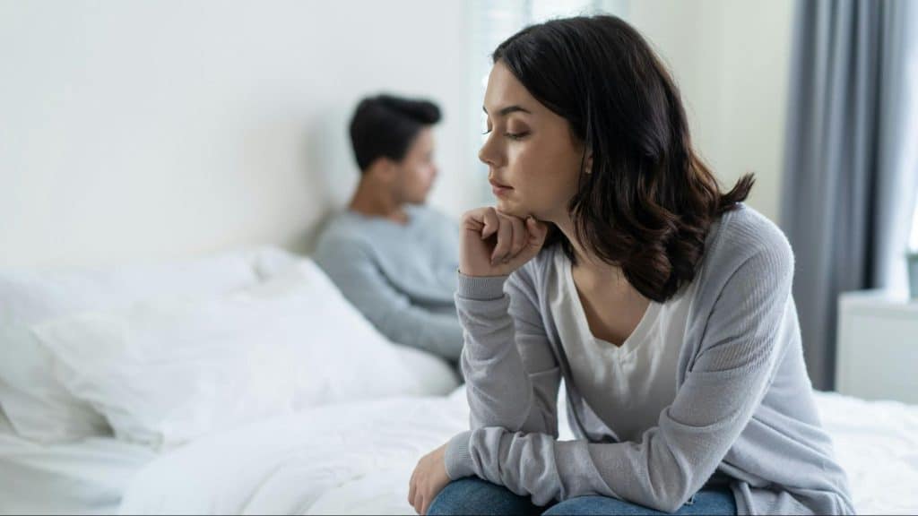 A woman being silent and letting a man to have himself a space