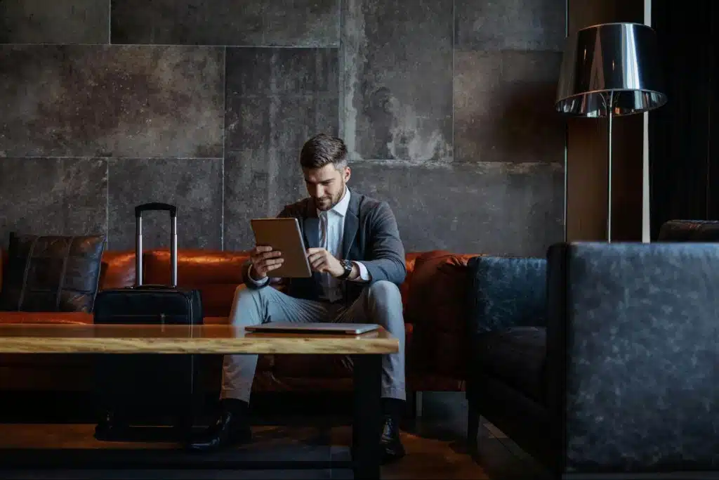 A man scrolling through social media