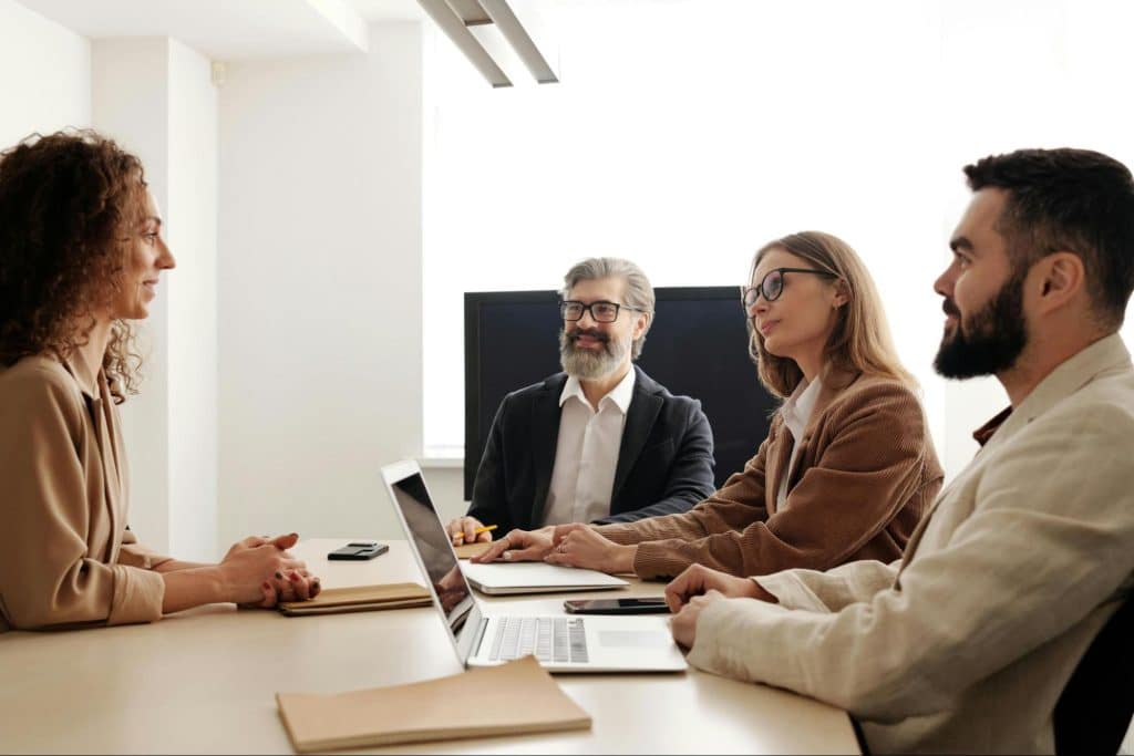 Group of people talking 