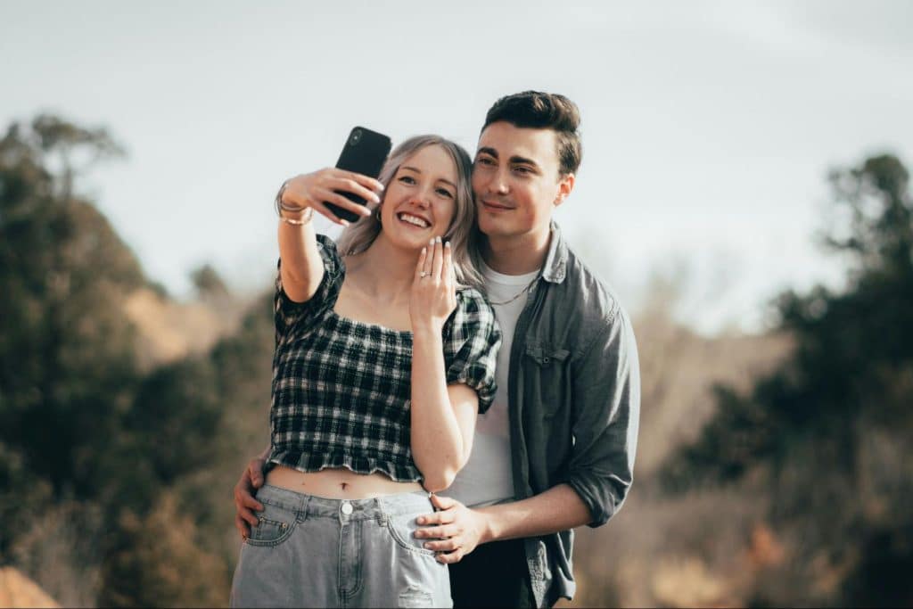 A woman taking pictures of them to post on social media