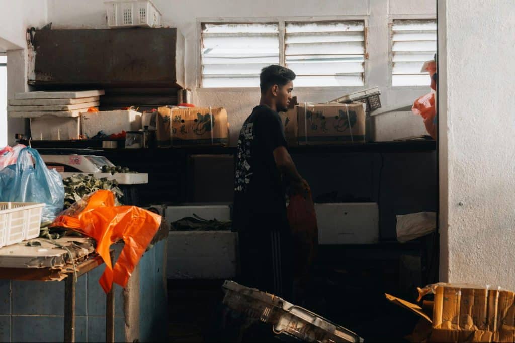A man at the basement