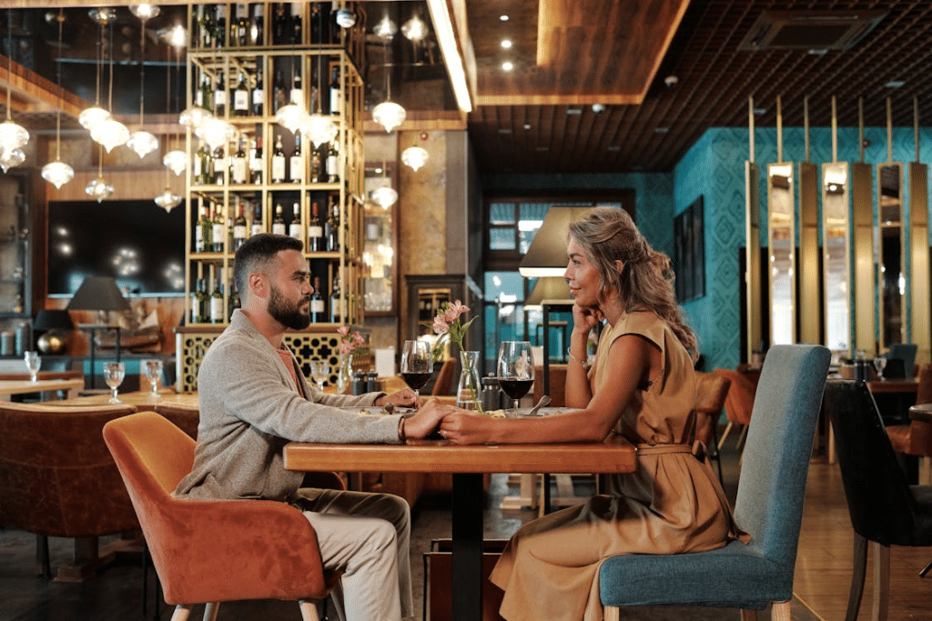A man and a woman on a date