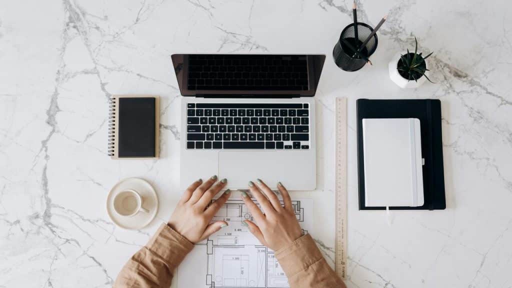 A woman planning by herself 
