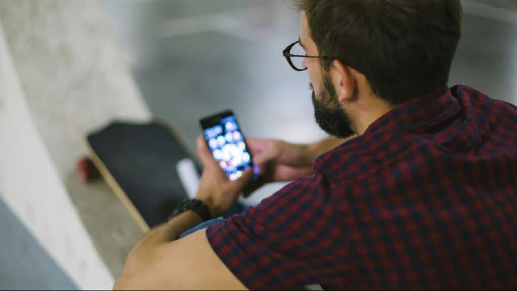 A man using a phone