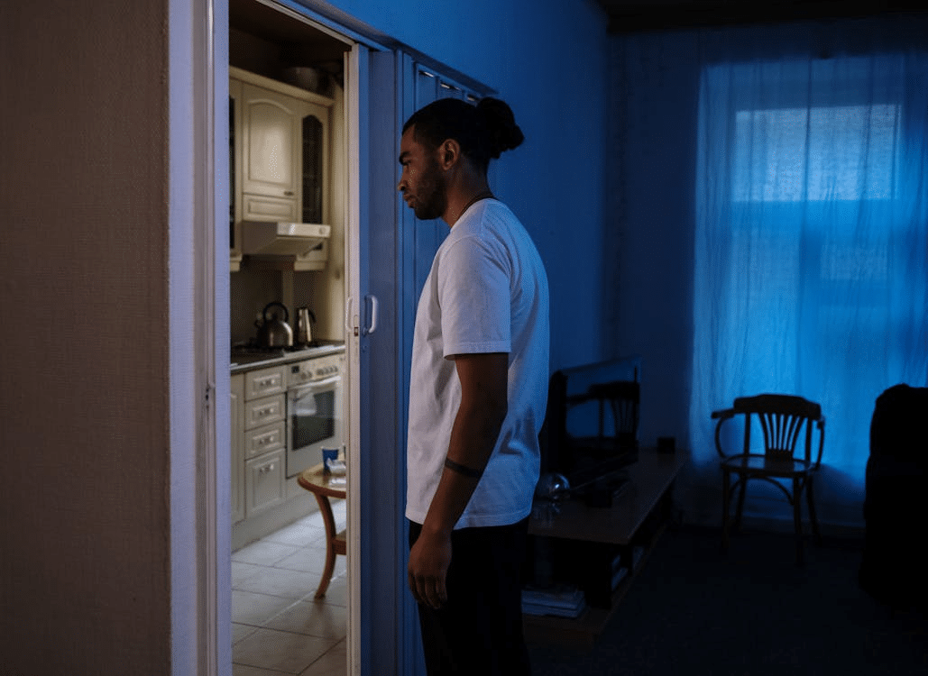 A man standing by the door