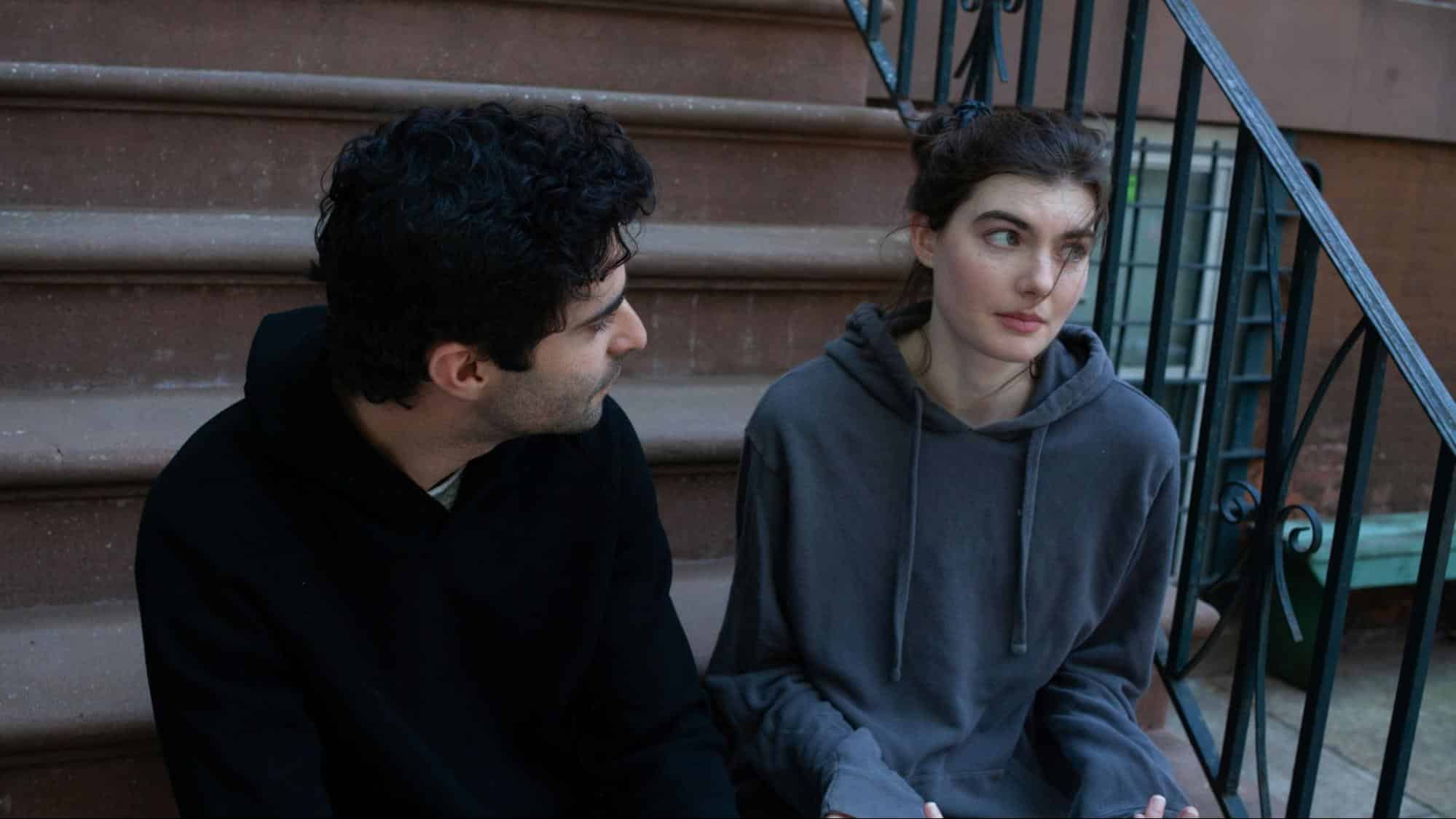 A woman opening up to a man