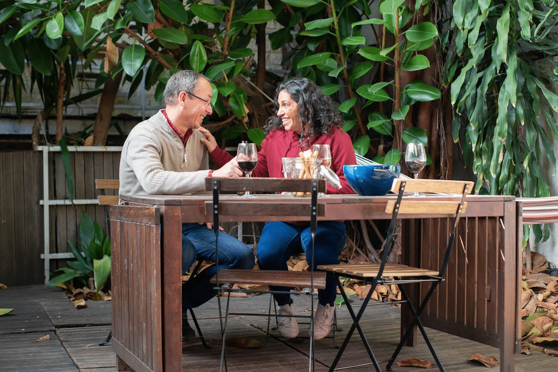 A couple talking