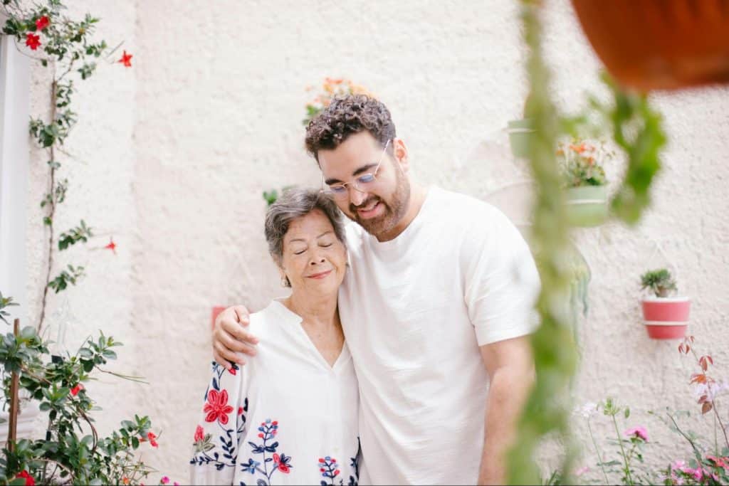 A man and his mother