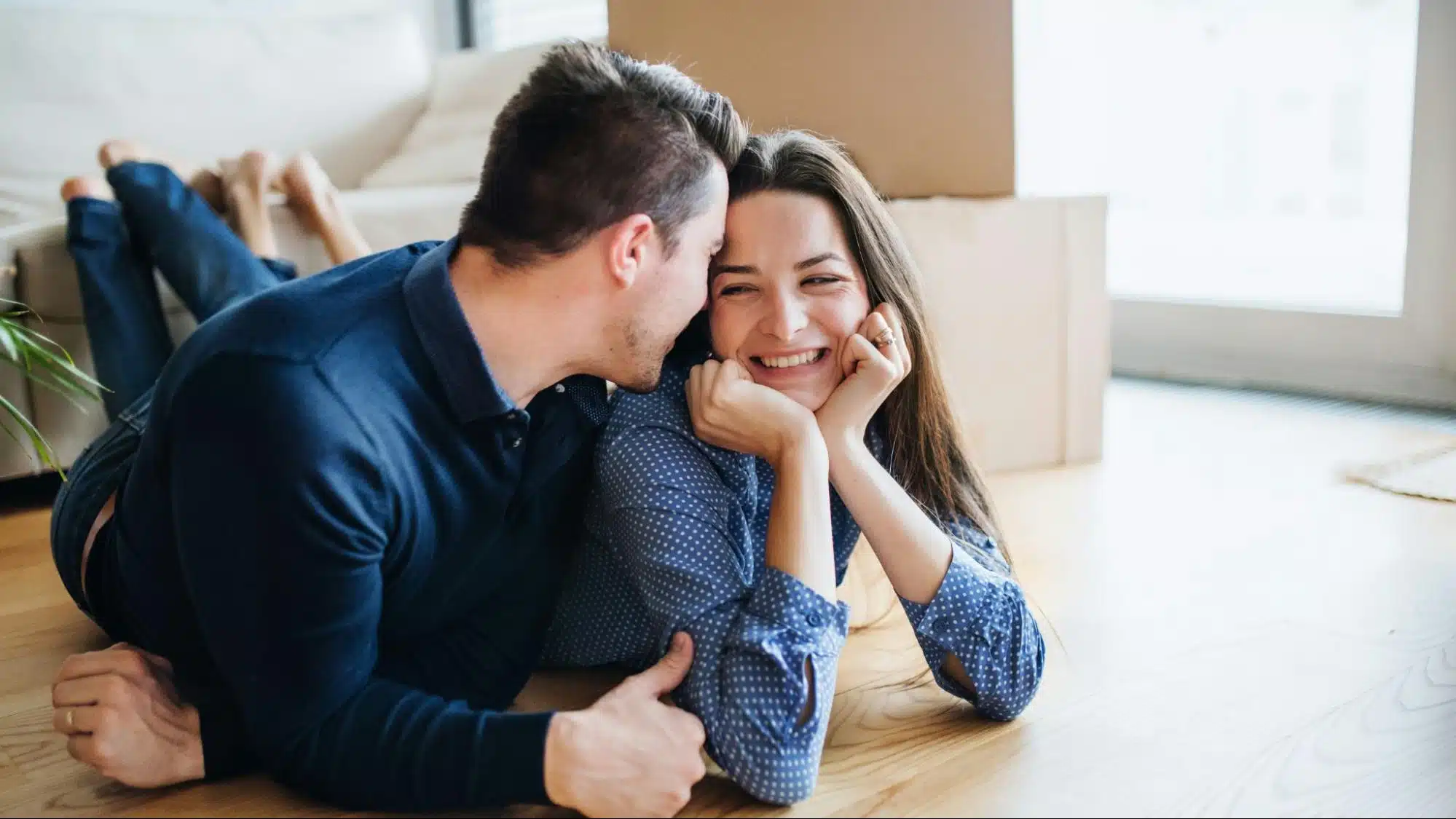 A man and woman happy together