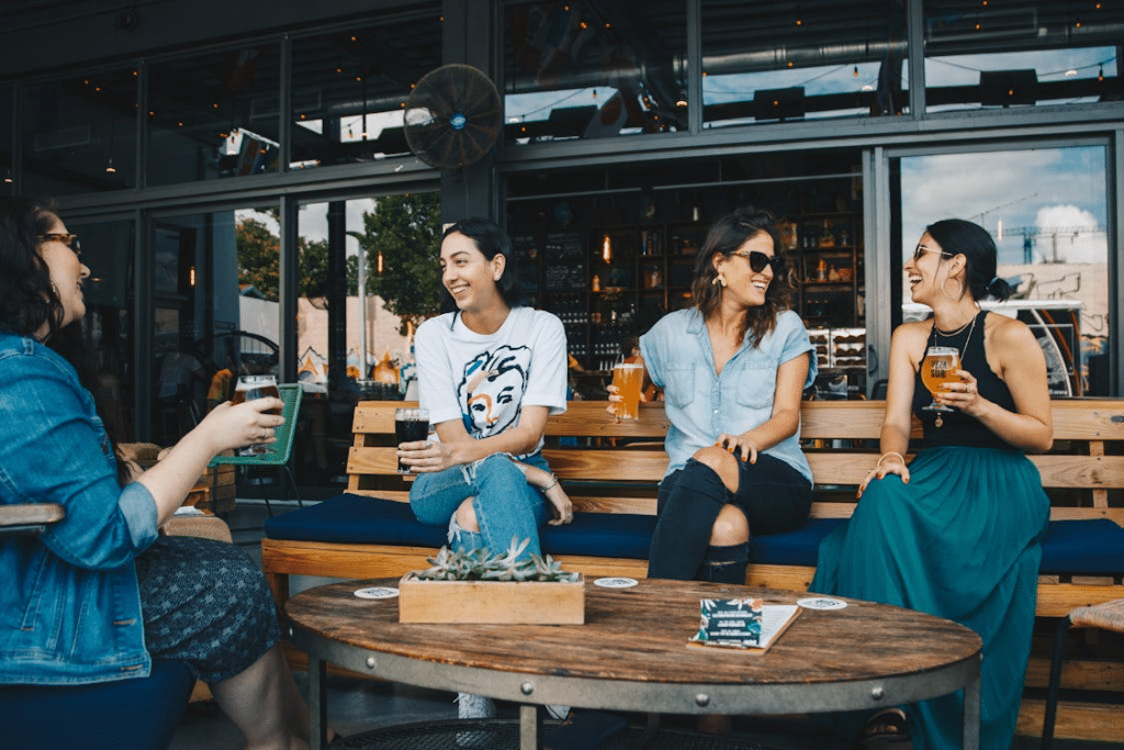 A group of women at a coffee shop