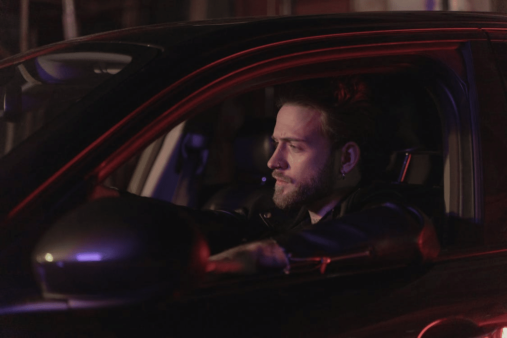 A man in a car