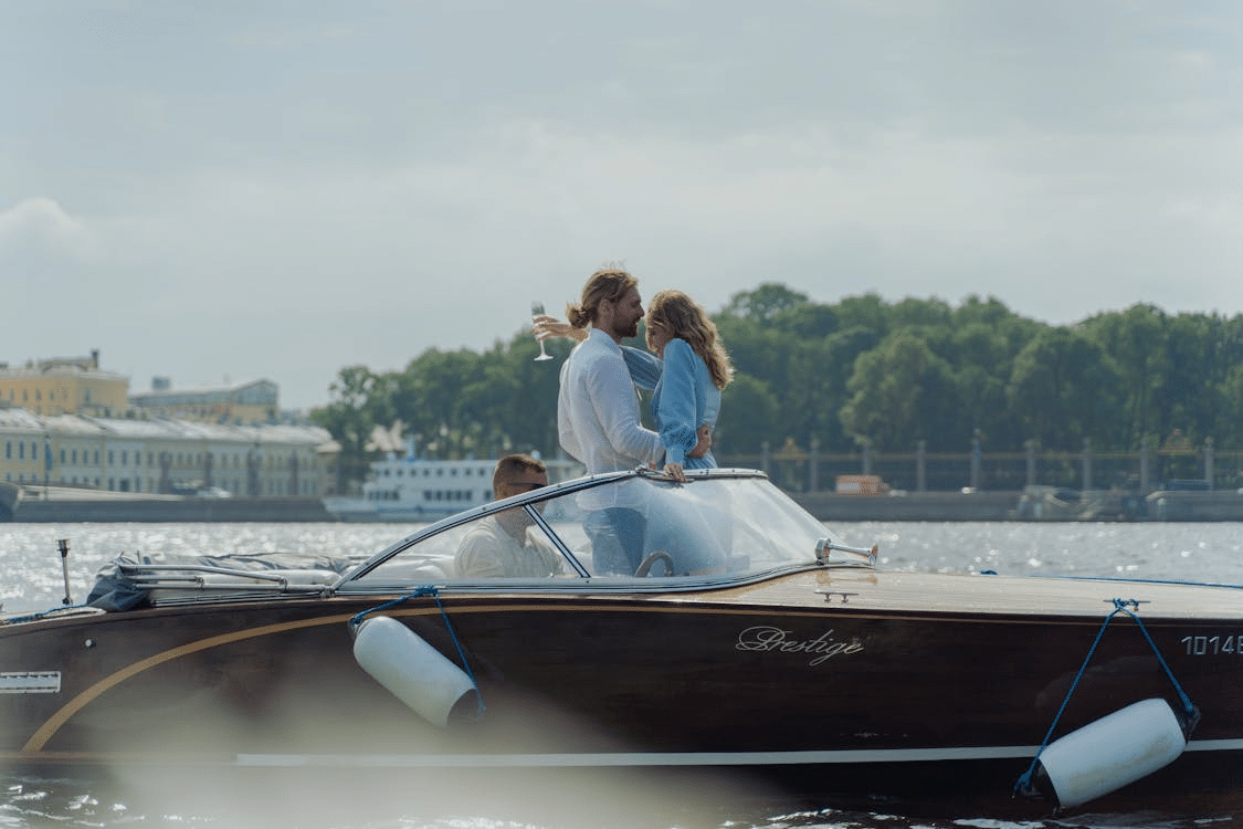 A couple on a yacht