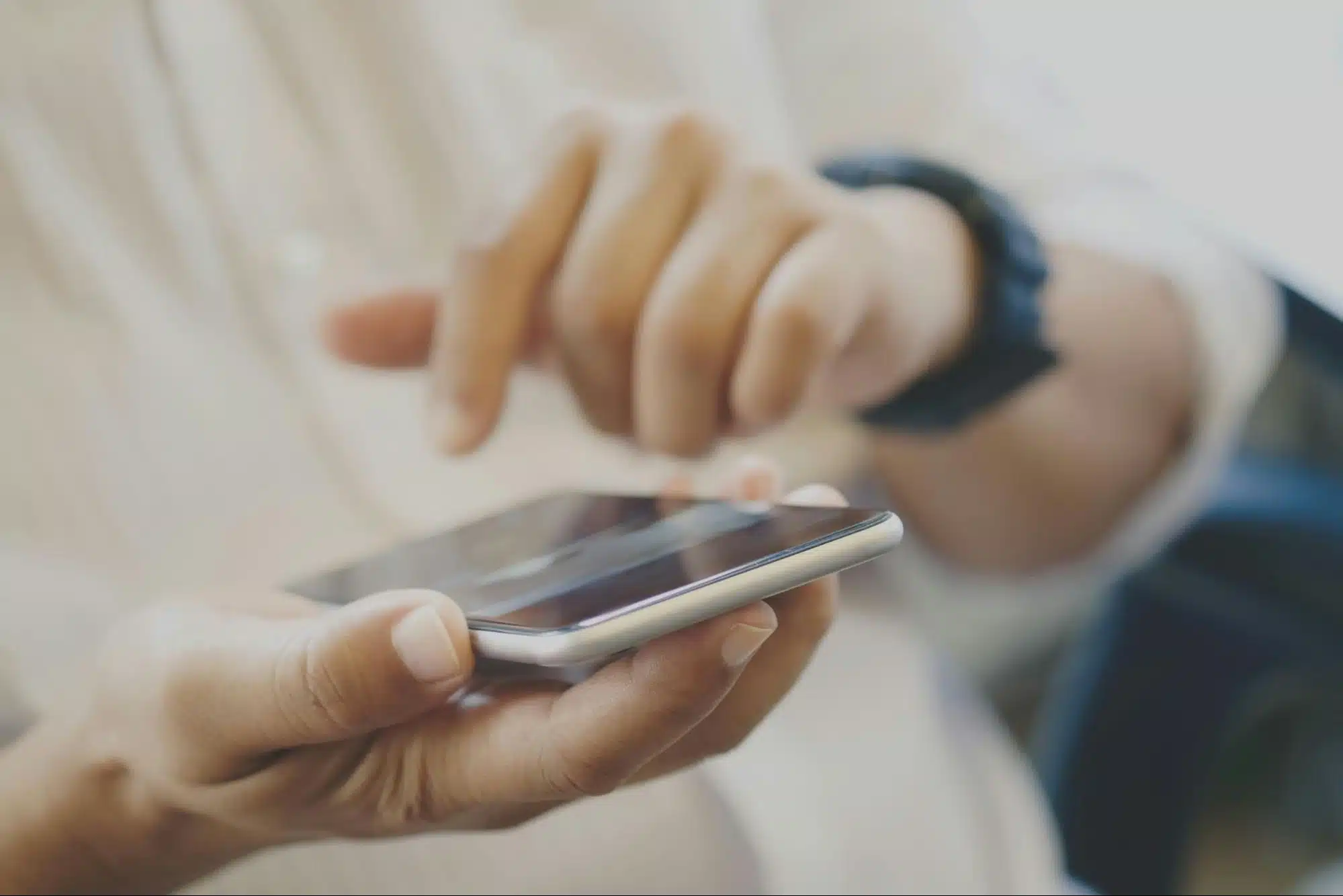 A person using a phone
