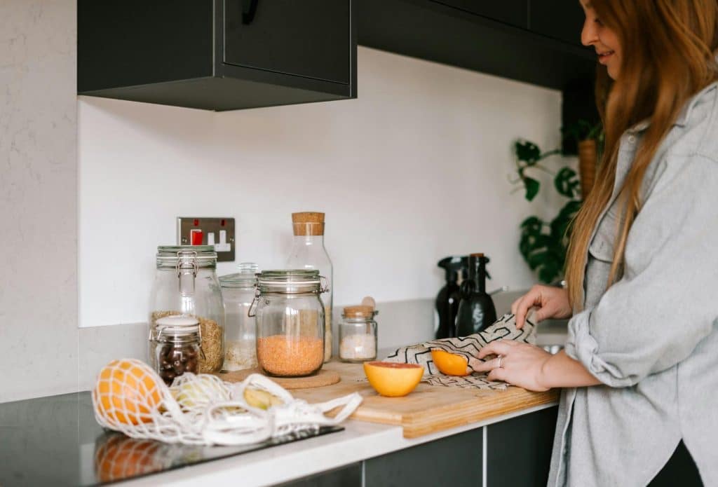 A woman preparing food