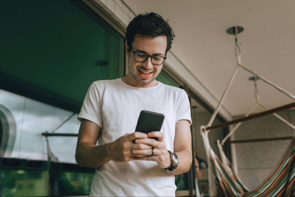 A man using a phone