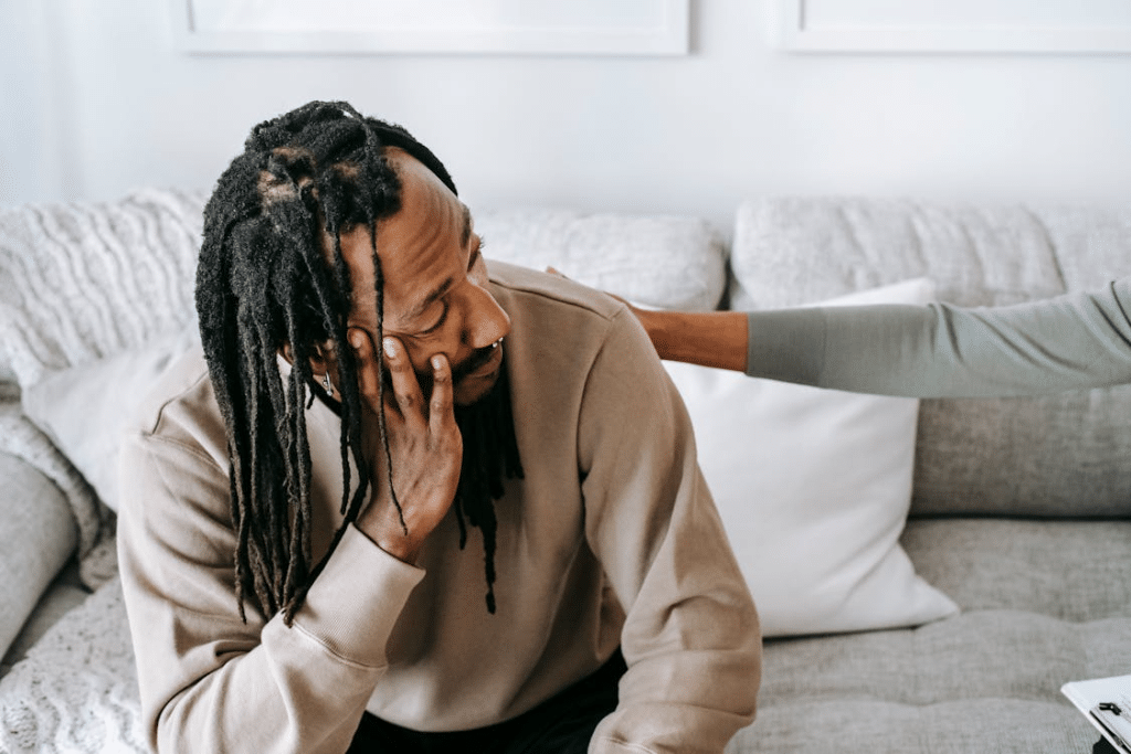 A man looking frustrated