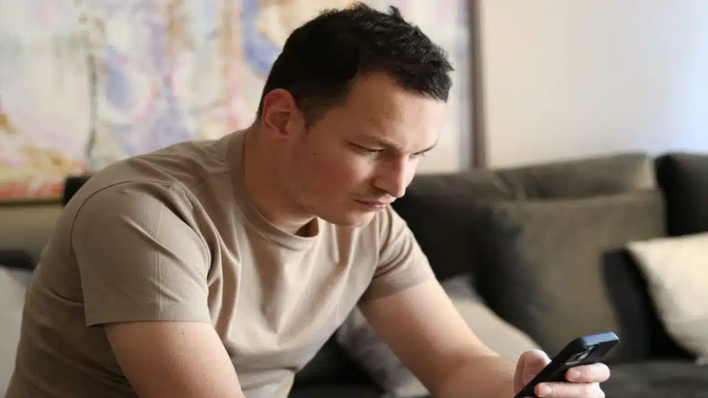 A man spending time alone at home