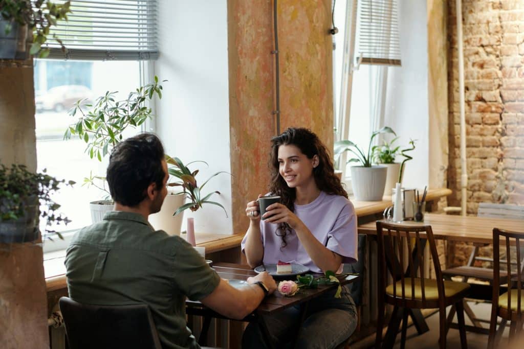 A couple is talking