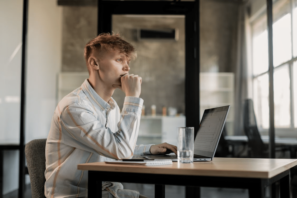 A man sitting alone