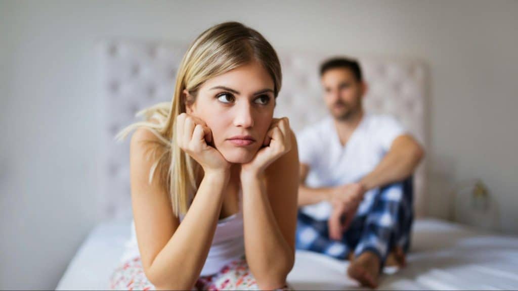 A man and woman not close to each other