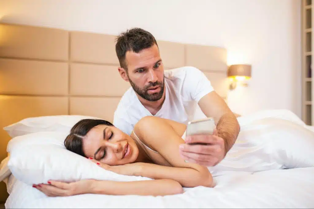 A man shocked with woman’s inboxes