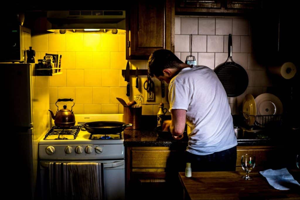 A man at the kitchen