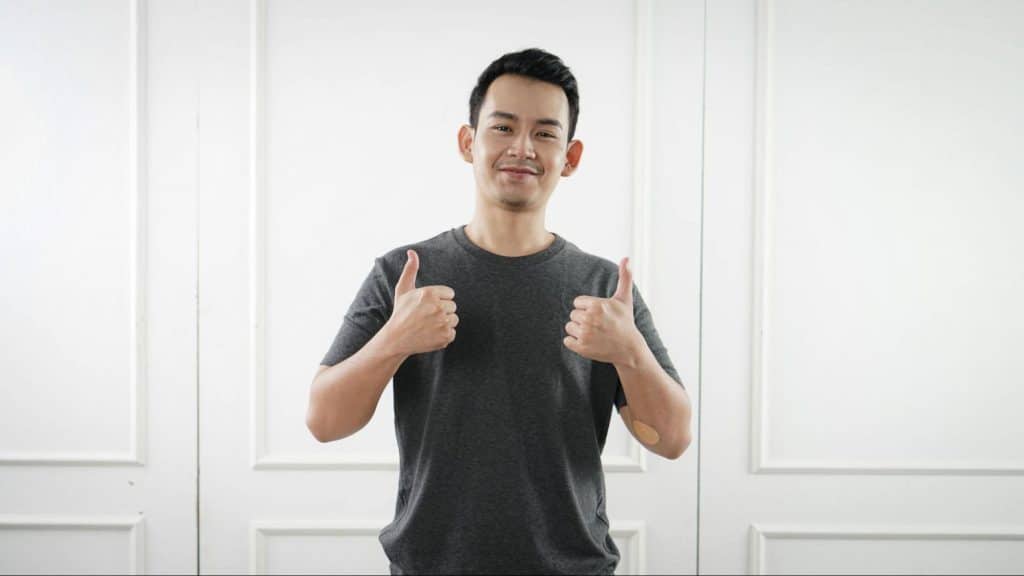 A man doing thumbs up