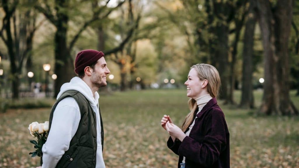 A man showing up on a date and keeping his word through consistent actions and reliability