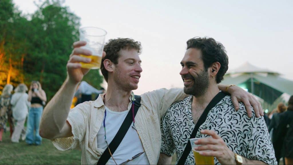Two men drinking