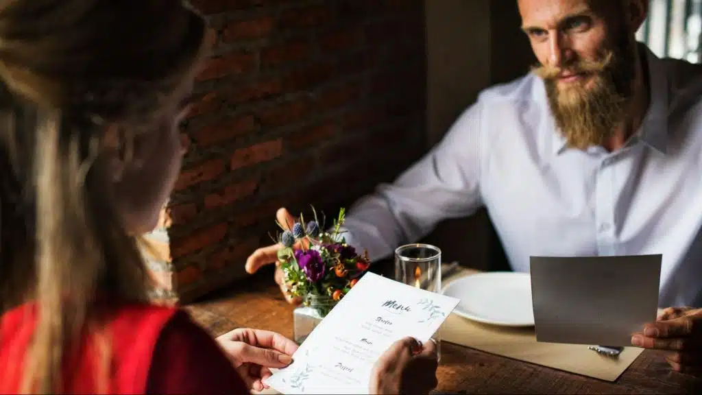 A man and woman at the restaurant